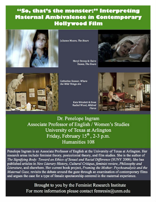Photo: "So That's the Monster": Interpreting Maternal Ambivalence in Contemporary Hollywood Film