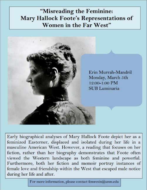 Photo: Misreading the Feminine: Mary Hallock Foote's Representations of Women in the Far West