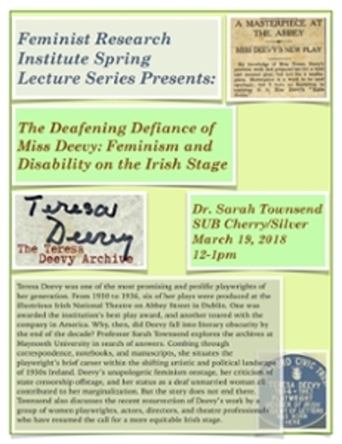 Photo: The Deafening Defiance of Miss Deevy: Feminism and Disability on the Irish Stage