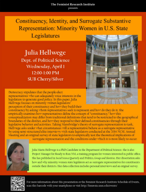 Photo: Constituency, Identity, and Surrogate Substantive Representation: Minority Women in U.S. State Legislatures