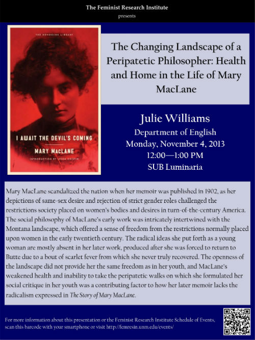 Photo: The Changing Landscape of a Peripatetic Philosopher: Health and Home in the Life of Mary MacLane